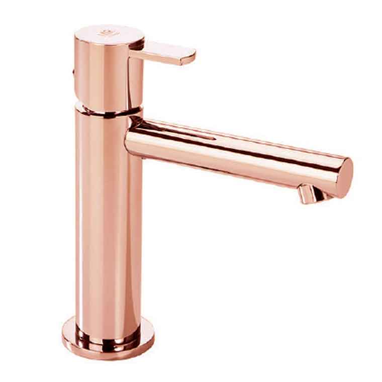 Grifo de lavabo de baño de latón de color oro rosa vintage