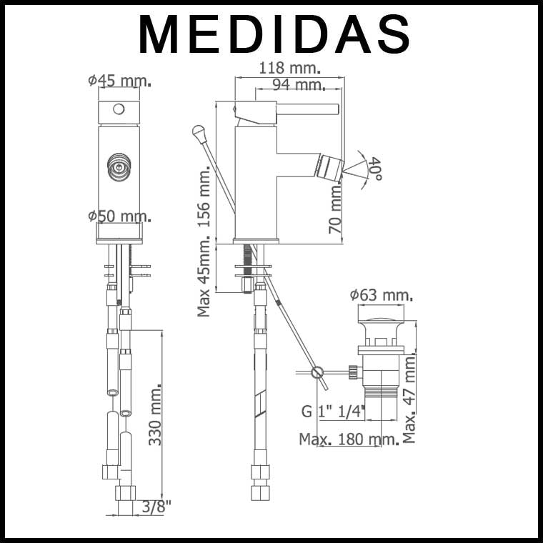 Grifo Bide Monomando Delta 06 MR