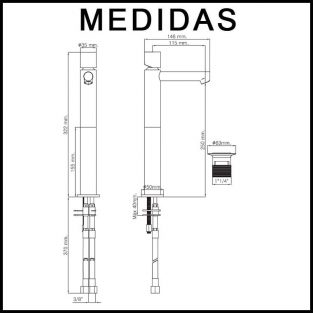 Grifo de Lavabo Alto, Monomando Delta Cil marca de Griferias MR