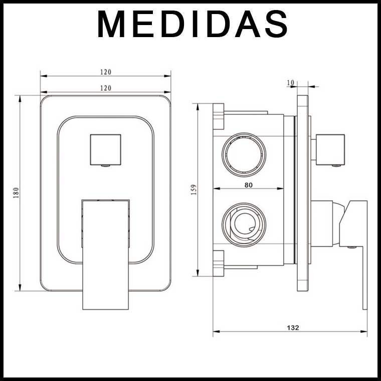 Grifo Ducha Empotrado, Monomando Cuadrado De Techo Llavisan