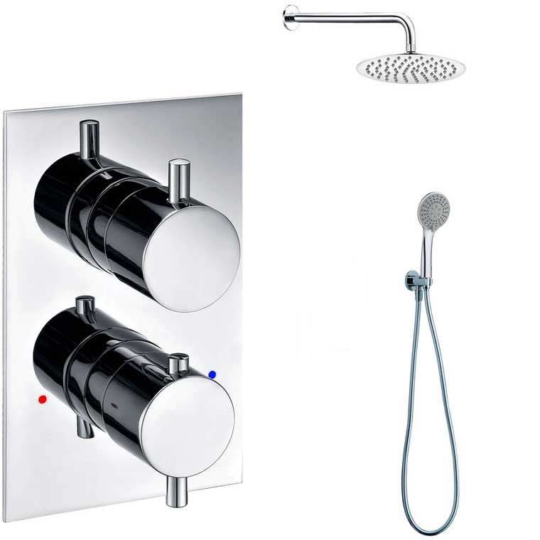 Grifos de ducha termostáticos que añaden color al espacio de baño